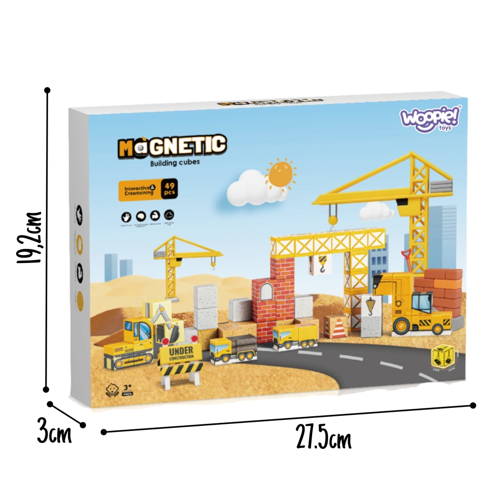 Magnetinis konstruktorius WOOPIE blokeliai Statybvietė, 49 vnt-Žaislai, Konstruktoriai, Magnetiniai konstruktoriai-e-vaikas