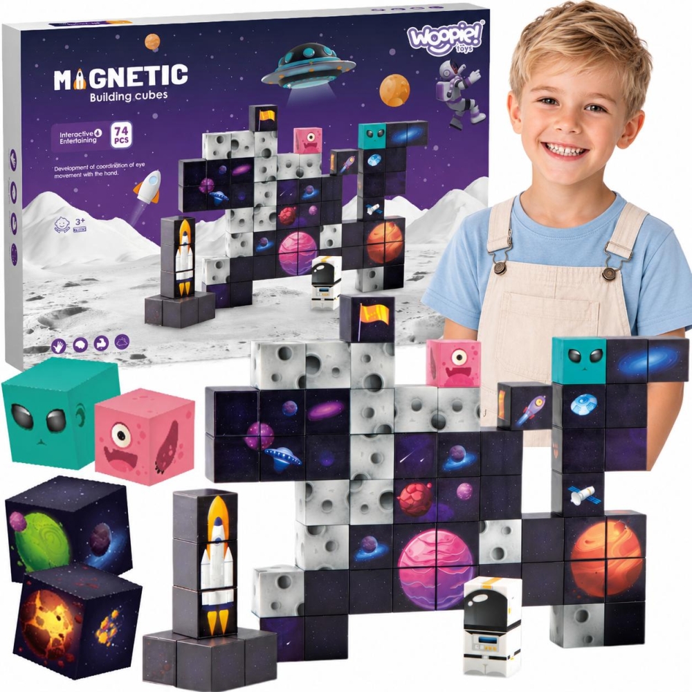 Magnetinis konstruktorius WOOPIE blokeliai Cosmos, 74 vnt-Žaislai, Konstruktoriai, Magnetiniai konstruktoriai-e-vaikas