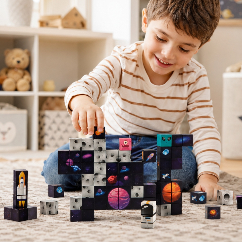 Magnetinis konstruktorius WOOPIE blokeliai Cosmos, 74 vnt-Žaislai, Konstruktoriai, Magnetiniai konstruktoriai-e-vaikas