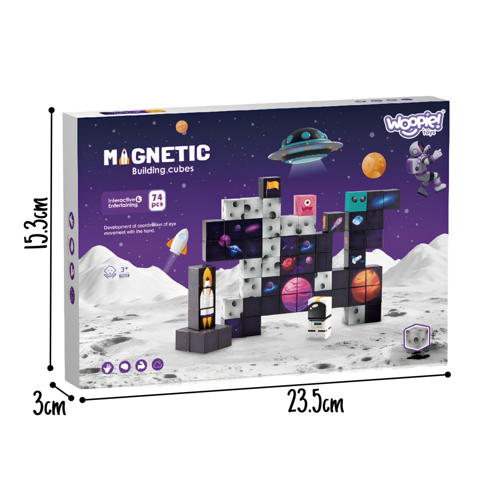 Magnetinis konstruktorius WOOPIE blokeliai Cosmos, 74 vnt-Žaislai, Konstruktoriai, Magnetiniai konstruktoriai-e-vaikas