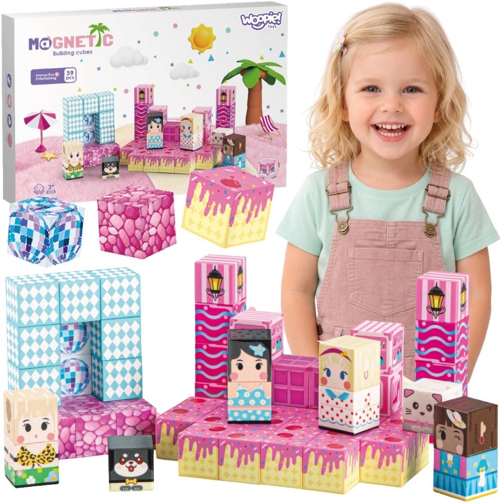 WOOPIE Magnetic Blocks Cubes Magnets 59pcs 3D					