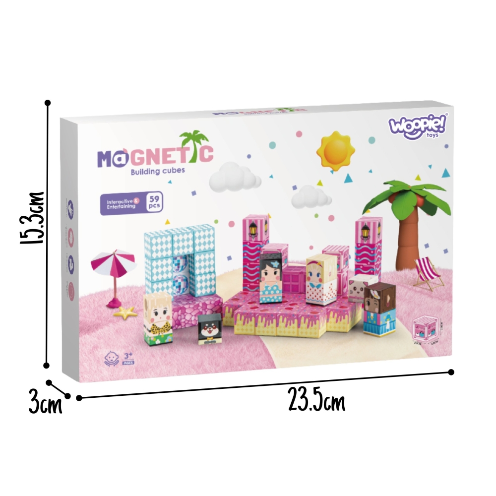 WOOPIE Magnetic Blocks Cubes Magnets 59pcs 3D					