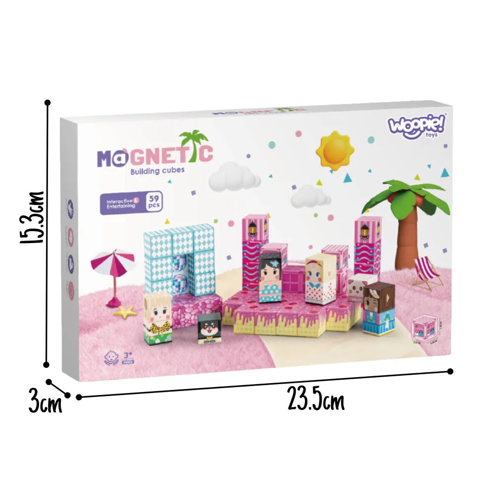 Magnetinis konstruktoriu WOOPIE kubeliai 3D 59 vnt-Žaislai, Konstruktoriai, Magnetiniai konstruktoriai-e-vaikas