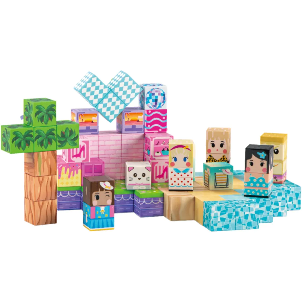 Magnetinis konstruktoriu WOOPIE kubeliai 3D Montessori (86 el.)-Žaislai, Konstruktoriai, Magnetiniai konstruktoriai-e-vaikas