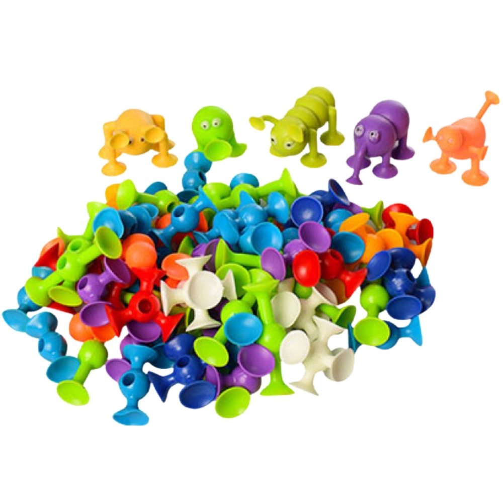 Statybinis konstruktorius WOOPIE su siurbtukais Crazy Animals-LEKER-e-vaikas