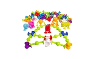 Statybinis konstruktorius WOOPIE su siurbtukais Crazy Animals-LEKER-e-vaikas