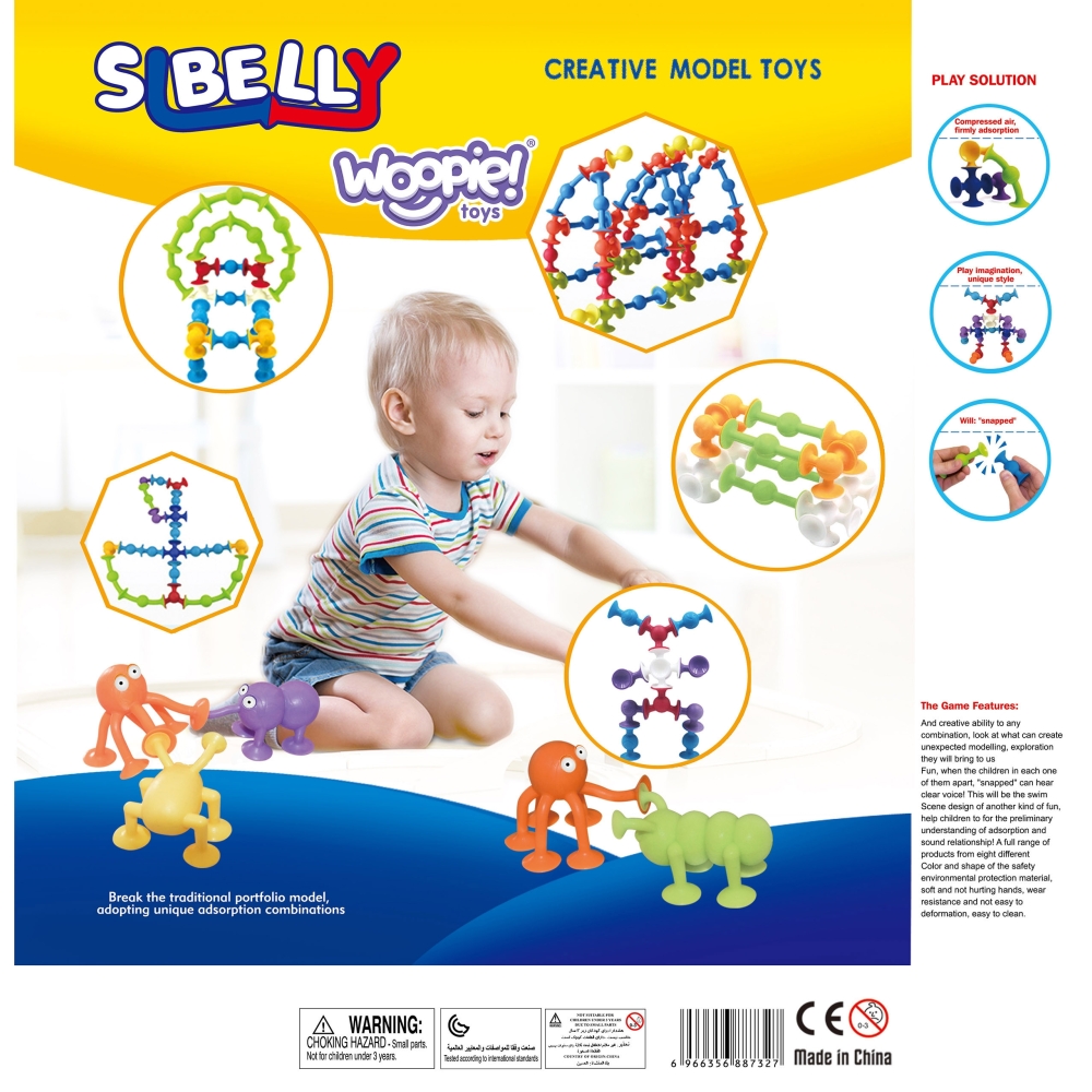 WOOPIE Suction Cup Building Blocks - Crazy Animals 