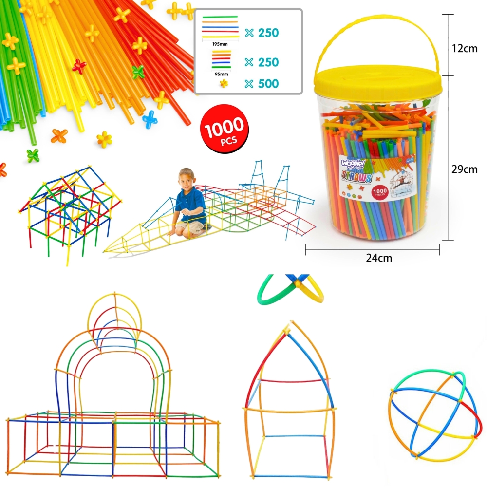WOOPIE Building Blocks Colorful Straws 1000 pcs. 