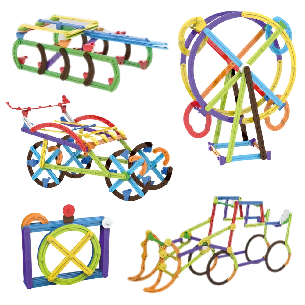 Matematiniai konstruktoriaus blokeliai WOOPIE 3D, 155 vnt-LEKER-e-vaikas