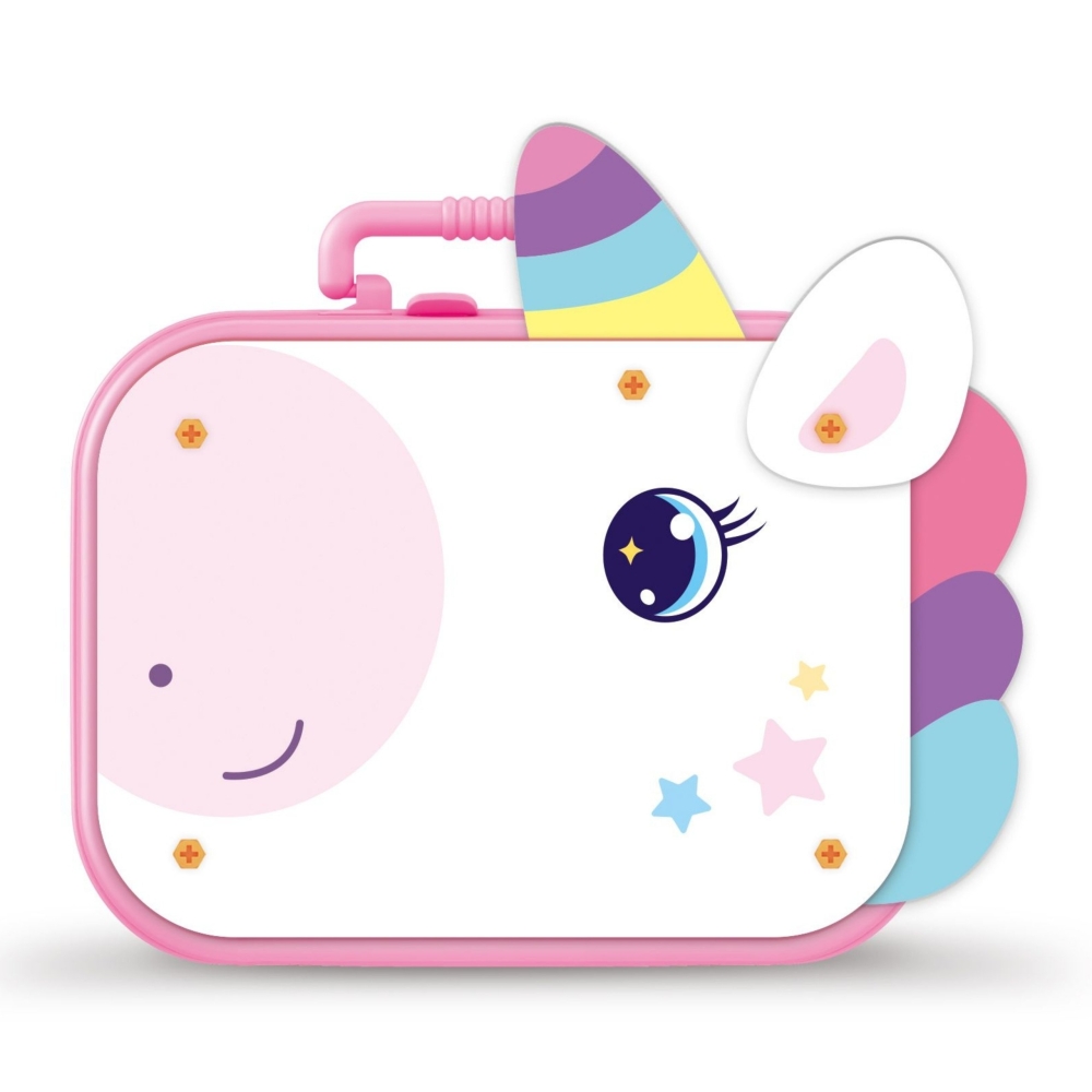 Konstruktorius 3D Woopie Unicorn rožiniame lagamine-LEKER-e-vaikas