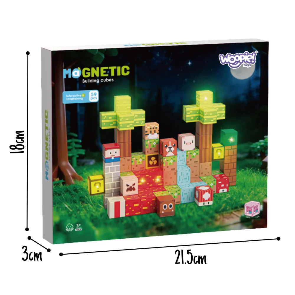 Magnetinis konstruktorius WOOPIE blokeliai „Miškas“, 75 vnt-Žaislai, Konstruktoriai, Magnetiniai konstruktoriai-e-vaikas