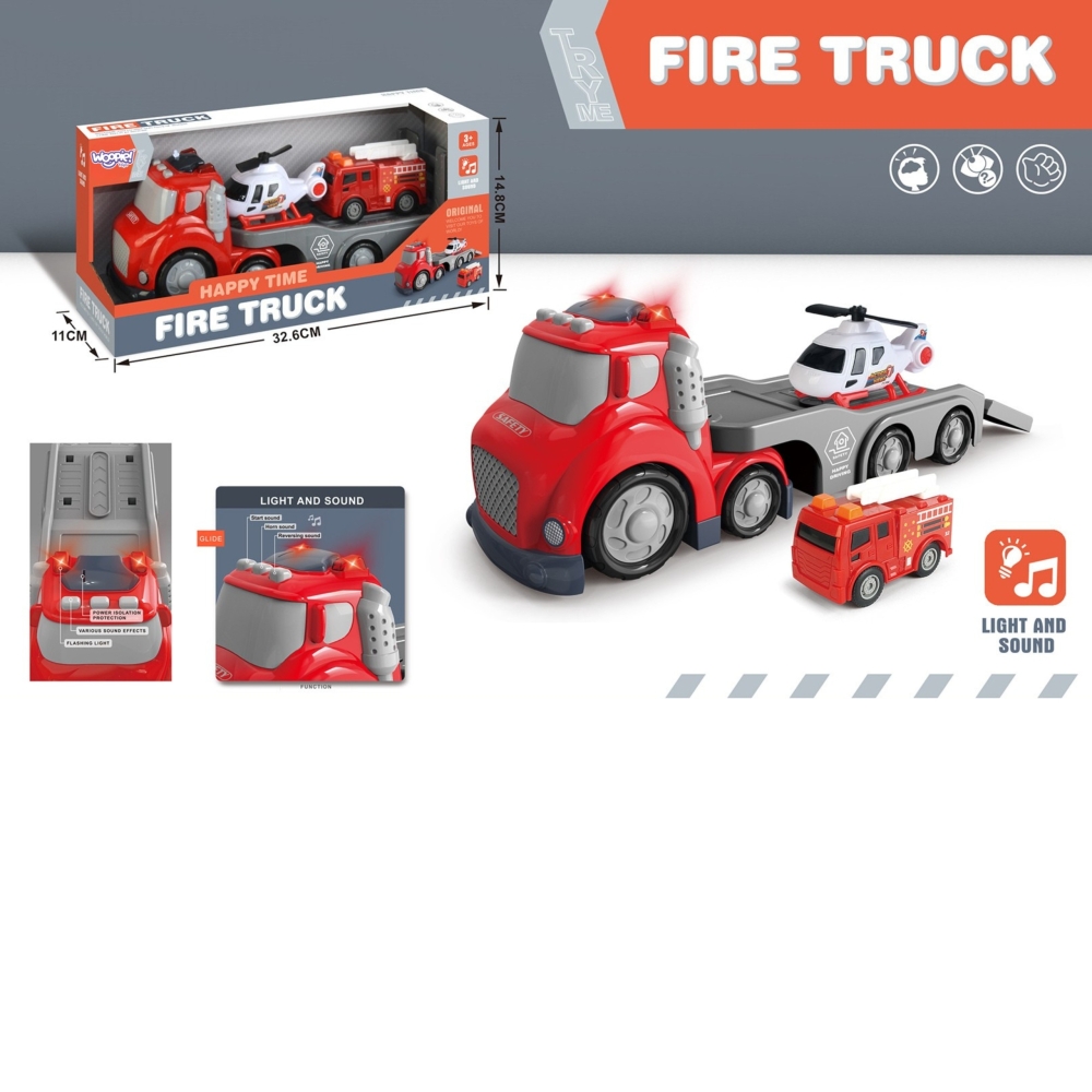 WOOPIE Red Fire Department City Truck Sound and Light Effects 