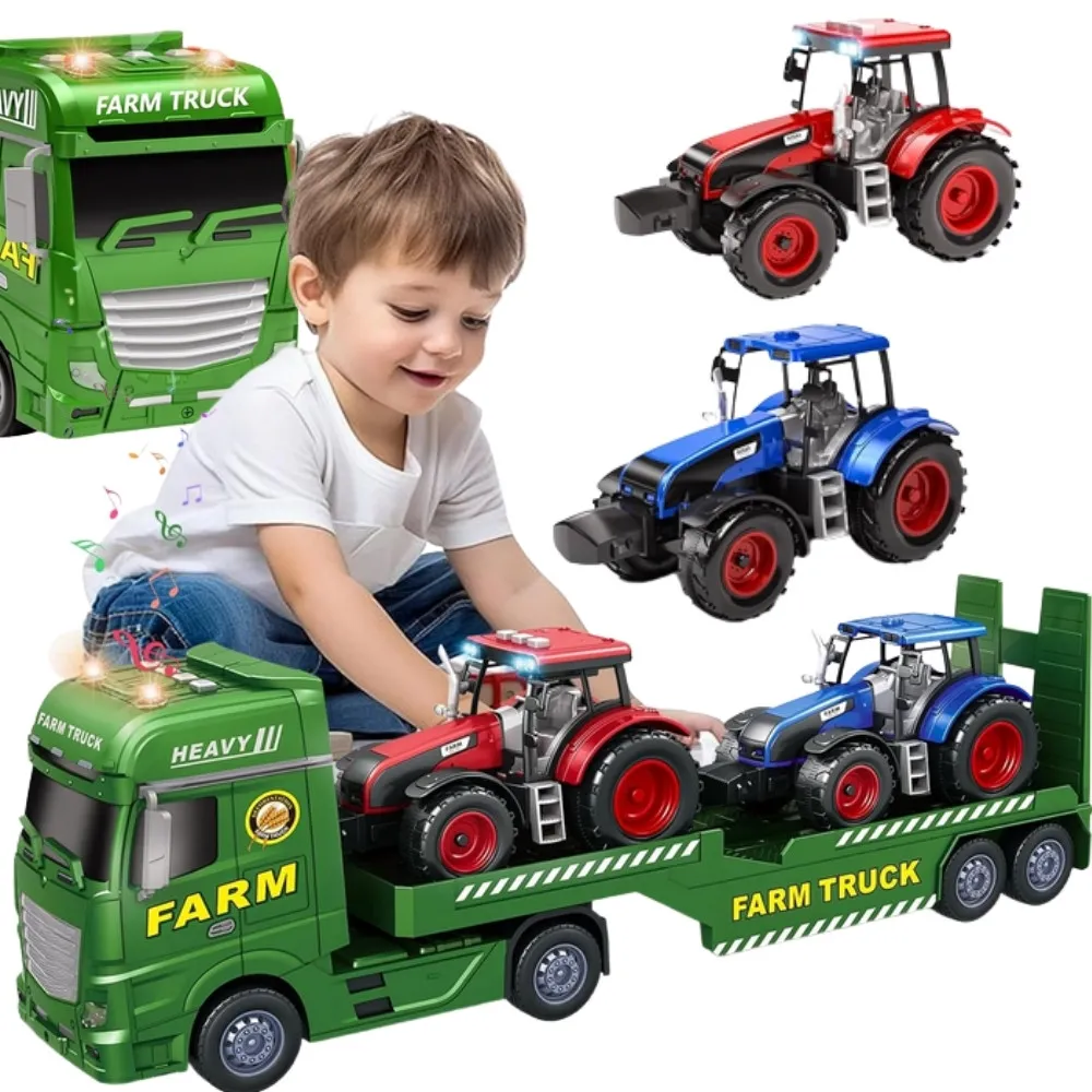 WOOPIE Car Tow Truck with Tractors Farm Lights Sounds 