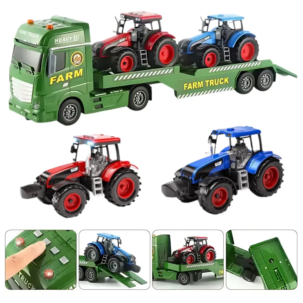 WOOPIE Car Tow Truck with Tractors Farm Lights Sounds 