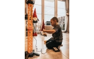 Nuotoliniu būdu valdomas kranas WOOPIE 103 cm ilgio ekskavatorius + 4 priedai-LEKER-e-vaikas