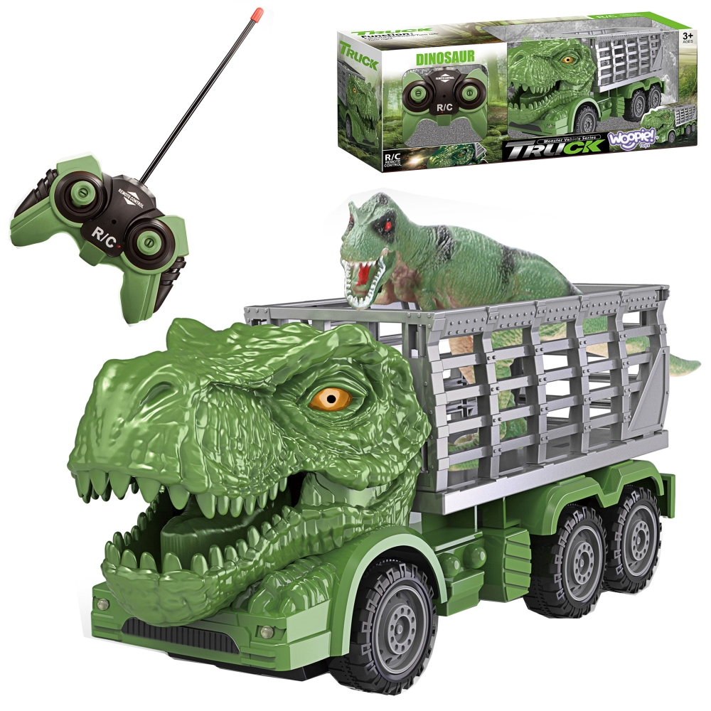 Nuotoliniu būdu valdomas RC automobilis WOOPIE Dinozauras (žalias) + figūrėlė-LEKER-e-vaikas