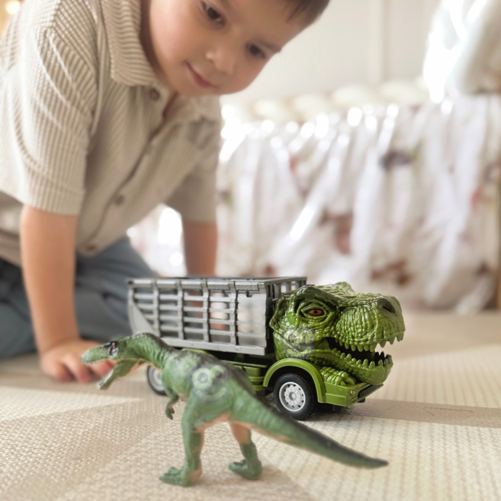 Nuotoliniu būdu valdomas RC automobilis WOOPIE Dinozauras (žalias) + figūrėlė-LEKER-e-vaikas