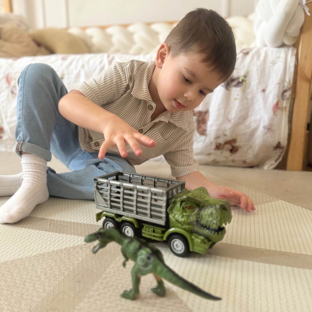 Nuotoliniu būdu valdomas RC automobilis WOOPIE Dinozauras (žalias) + figūrėlė-LEKER-e-vaikas