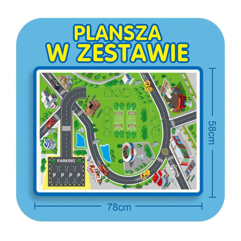Automobilių garažas WOOPIE su spiraline trasa-LEKER-e-vaikas