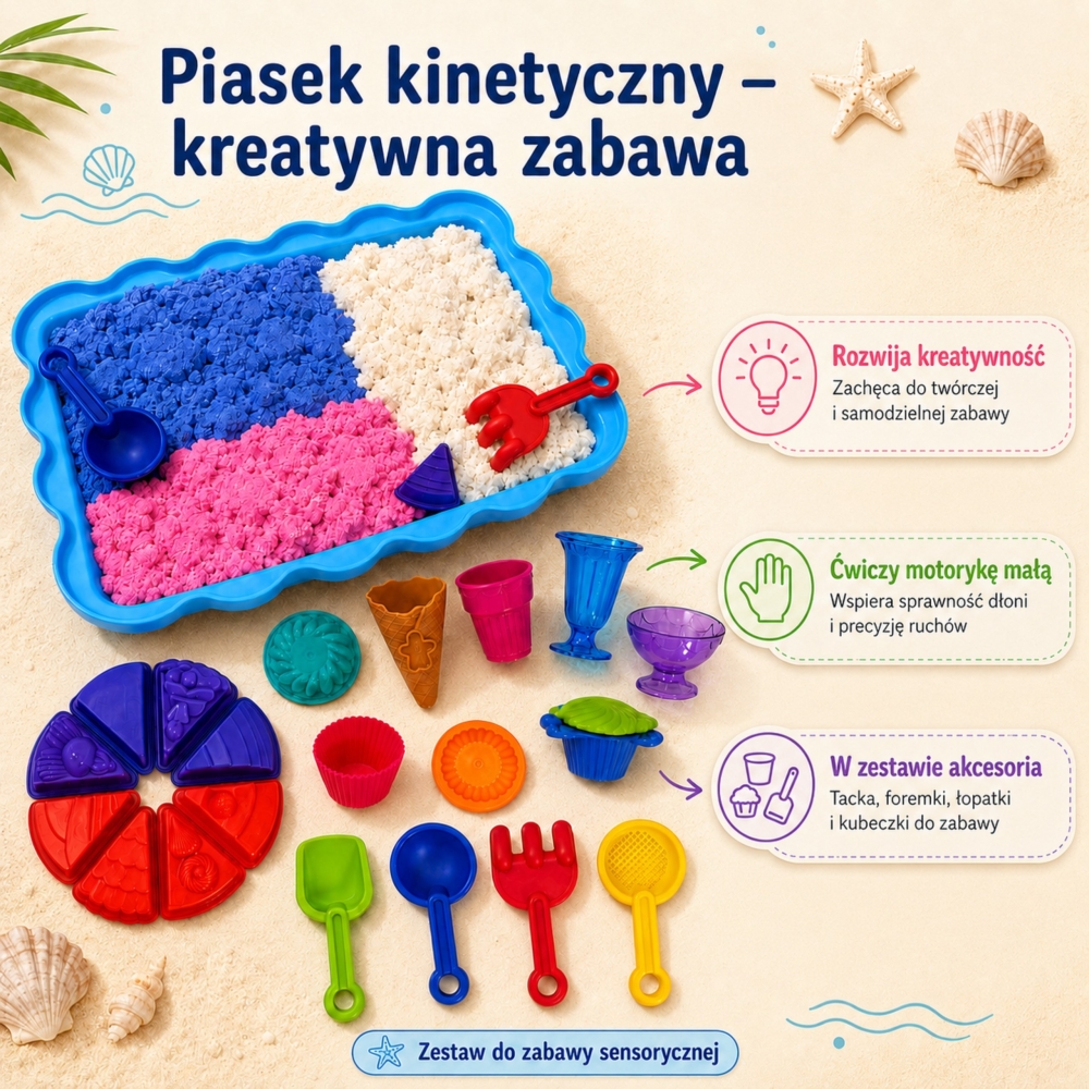 Kinetinio smėlio rinkinys WOOPIE SAND FAIRY Ledainė ir desertai, 24 el.