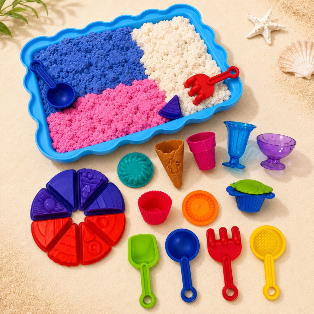 WOOPIE SAND FAIRY Kinetic Sand Set Ice Cream Parlor Desserts 24pcs					
