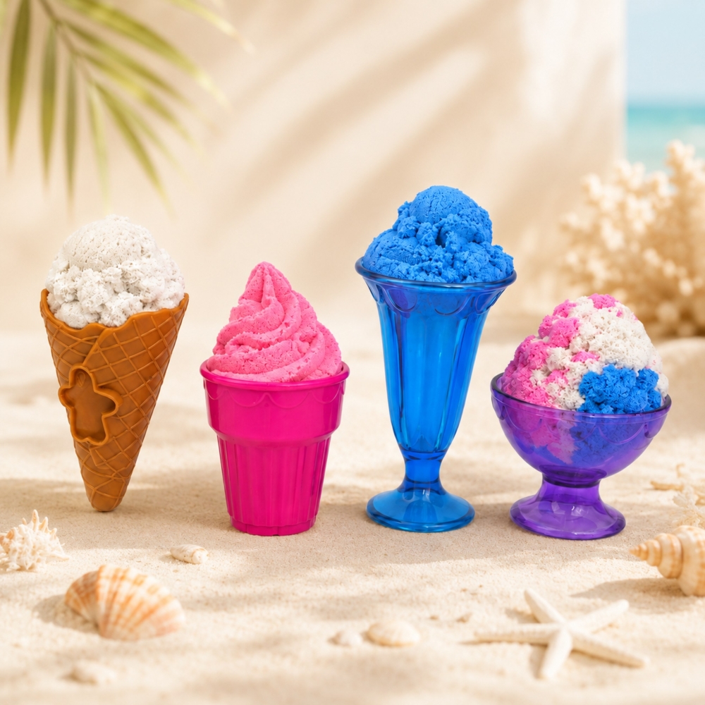 Kinetinio smėlio rinkinys WOOPIE SAND FAIRY Ledainė ir desertai, 24 el.