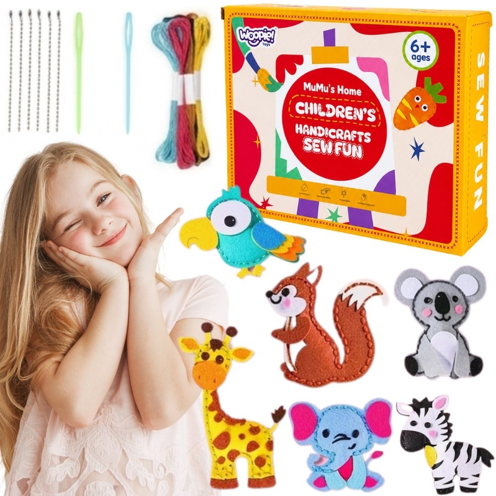 SEWING KIT FOR KIDS DIY FELT Keychains Animals					