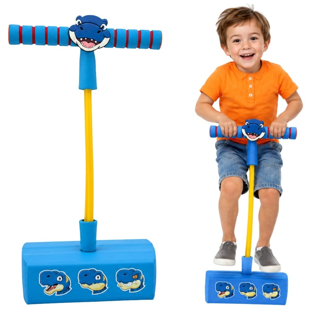 WOOPIE Foam Pogo Jumper for Kids Blue Dinosaur					