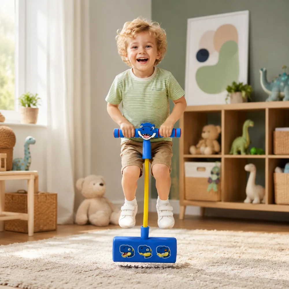 WOOPIE Foam Pogo Jumper for Kids Blue Dinosaur 