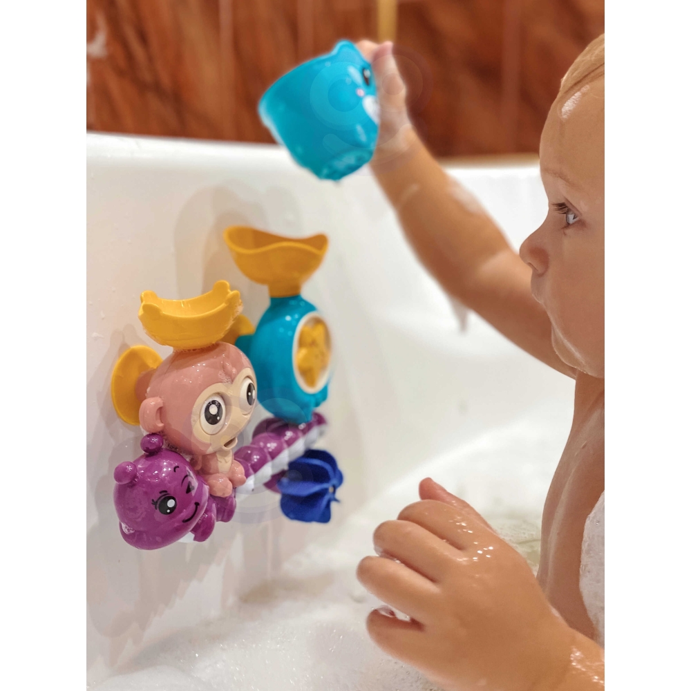 Vonios žaislas WOOPIE BABY beždžionėlė + puodelis-Žaislai, Vonios žaislai-e-vaikas