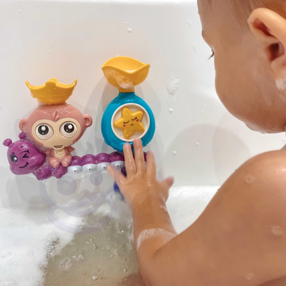 Vonios žaislas WOOPIE BABY beždžionėlė + puodelis-Žaislai, Vonios žaislai-e-vaikas