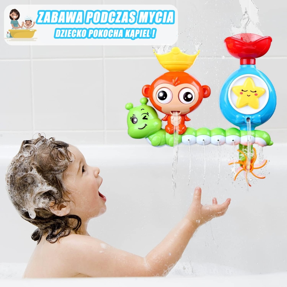 Vonios žaislas WOOPIE BABY beždžionėlė + puodelis-Žaislai, Vonios žaislai-e-vaikas