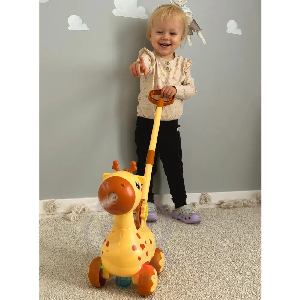 Muilo burbulų pūstuvas stumdukas WOOPIE Giraffe Pusher 2-in-1-LEKER-e-vaikas