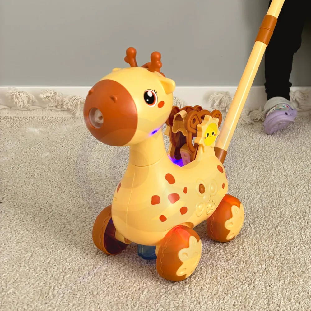 Muilo burbulų pūstuvas stumdukas WOOPIE Giraffe Pusher 2-in-1-LEKER-e-vaikas