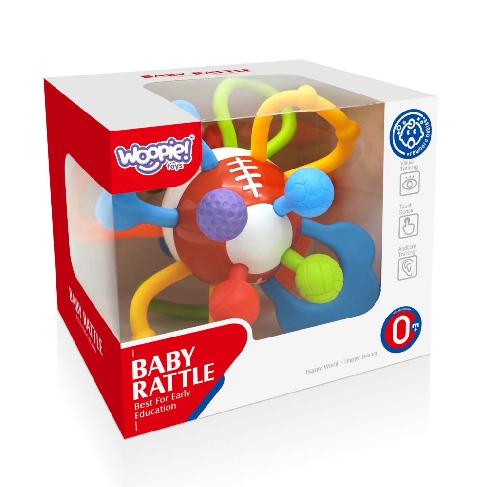 WOOPIE BABY Rattle Teether Sensory Ball for Babies Educational 0+ Soft 