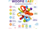 Barškutis-kramtukas WOOPIE BABY – jutiminis kamuoliukas kūdikiams, nuo 0 metų, minkštas-LEKER-e-vaikas