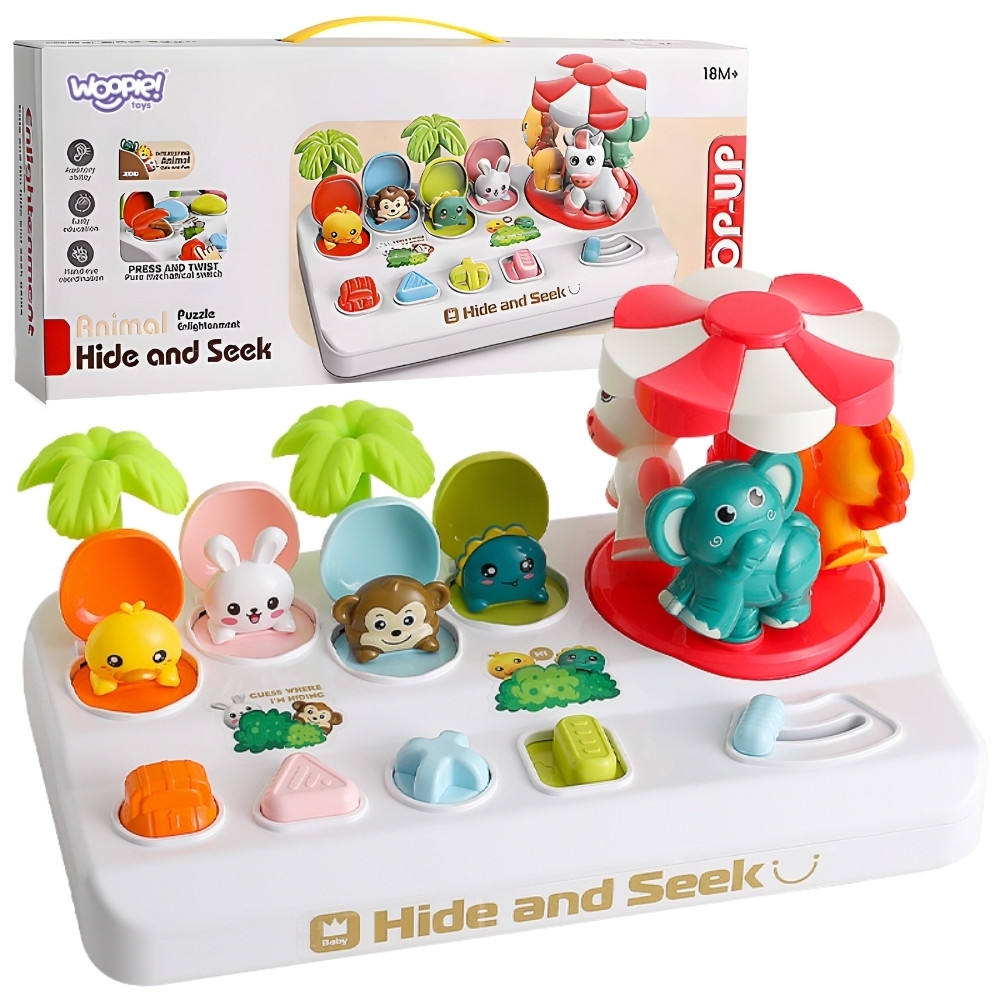 Interaktyvus žaislas WOOPIE BABY Pop-Up Animals karuselė-Žaislai, Kūdikiams, Žaislai mažyliams (iki 4 m.