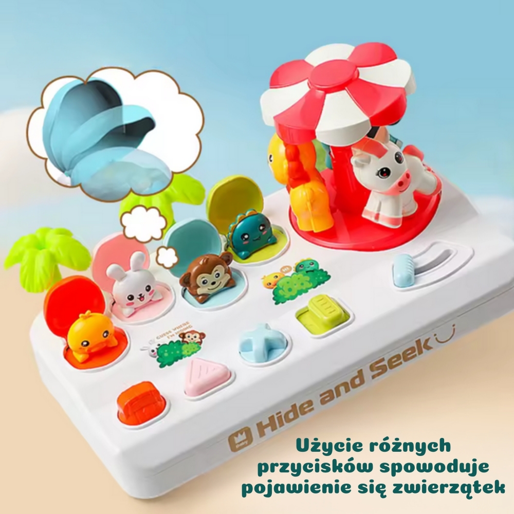 Interaktyvus žaislas WOOPIE BABY Pop-Up Animals karuselė-Žaislai, Kūdikiams, Žaislai mažyliams (iki 4 m.