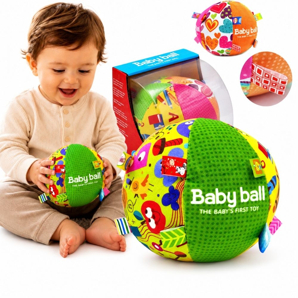 Minkštas sensorinis kamuolys WOOPIE BABY Lady Label + garsas-LEKER-e-vaikas