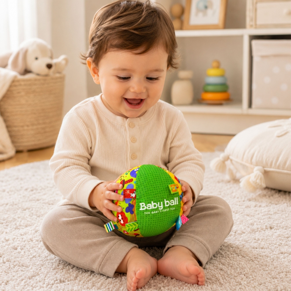 Minkštas sensorinis kamuolys WOOPIE BABY Lady Label + garsas-LEKER-e-vaikas