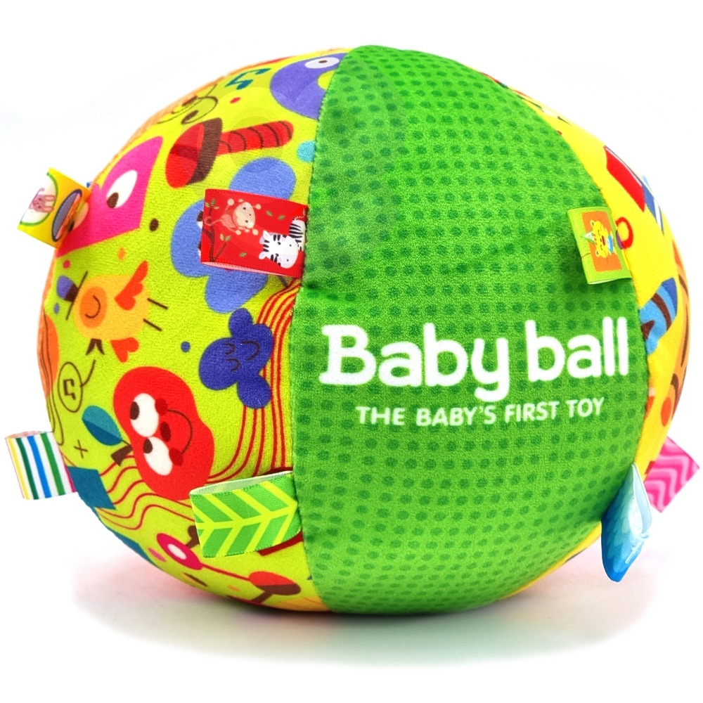 WOOPIE BABY Soft Sensory Ball Lady Label with Sew-in for Toddlers + Sound 