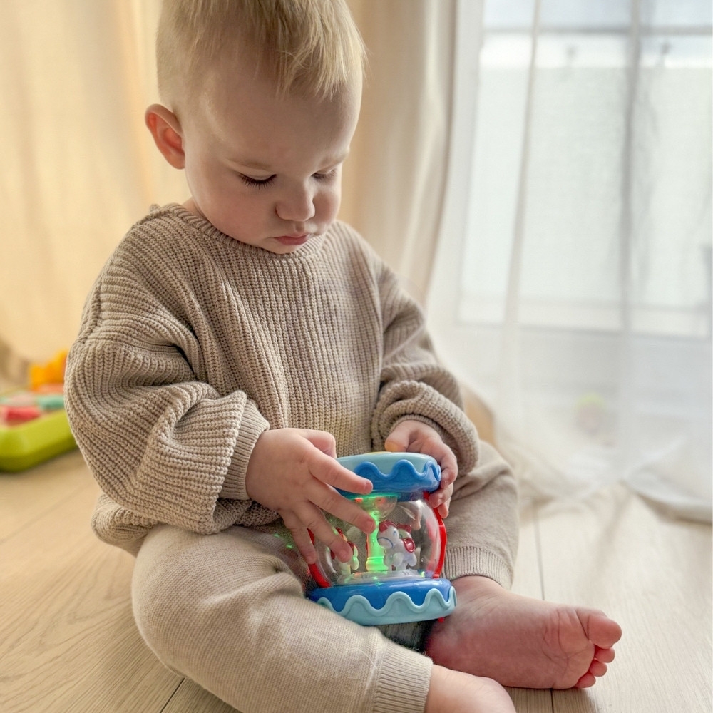 Muzikinis būgnas WOOPIE BABY su projektoriumi 3-in-1, padeda mokytis ropoti-LEKER-e-vaikas