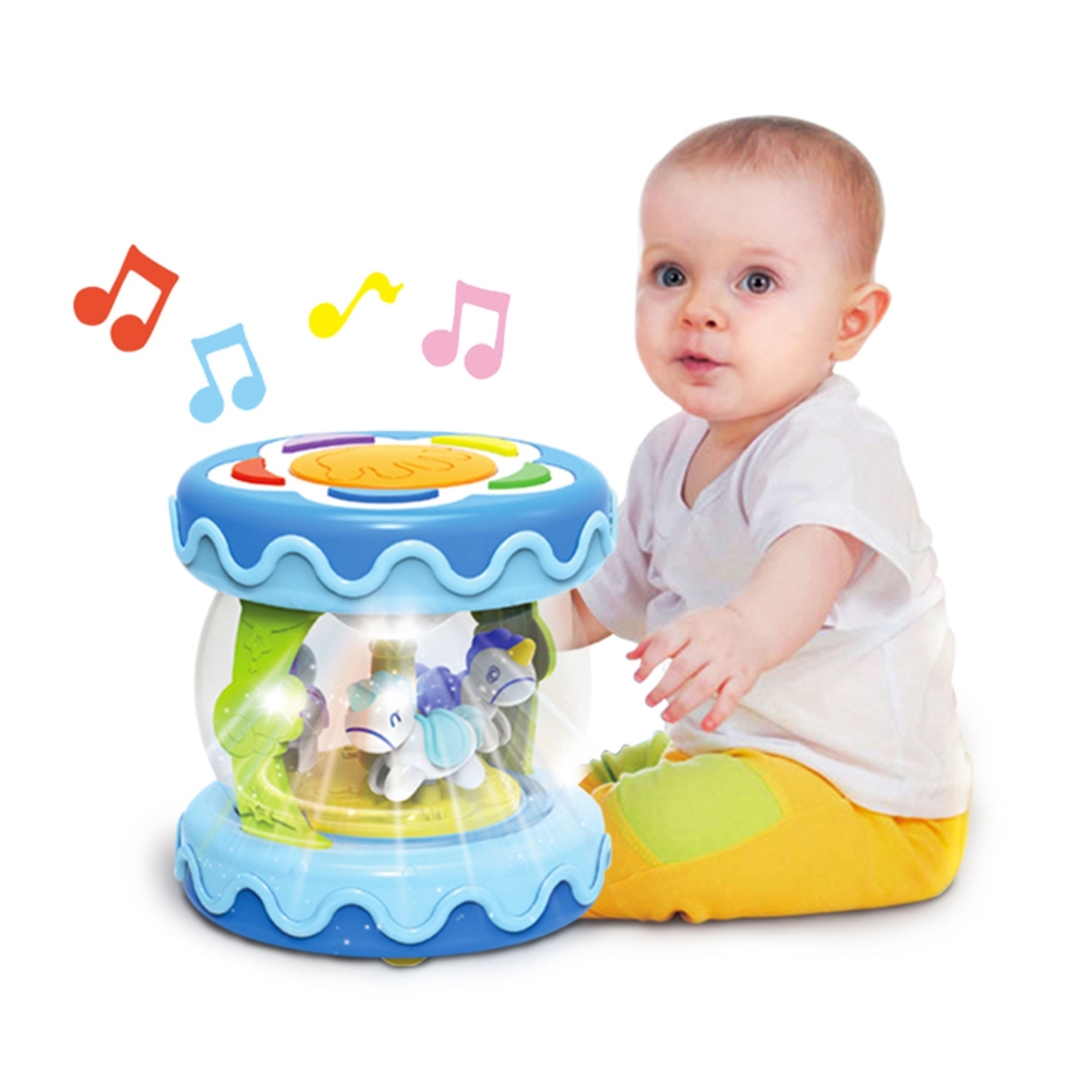 Muzikinis būgnas WOOPIE BABY su projektoriumi 3-in-1, padeda mokytis ropoti-LEKER-e-vaikas