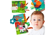 Minkšta knygelė iš audinio WOOPIE BABY Gyvūnų uodegėlės-LEKER-e-vaikas