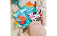Minkšta knygelė iš audinio WOOPIE BABY Gyvūnų uodegėlės-LEKER-e-vaikas