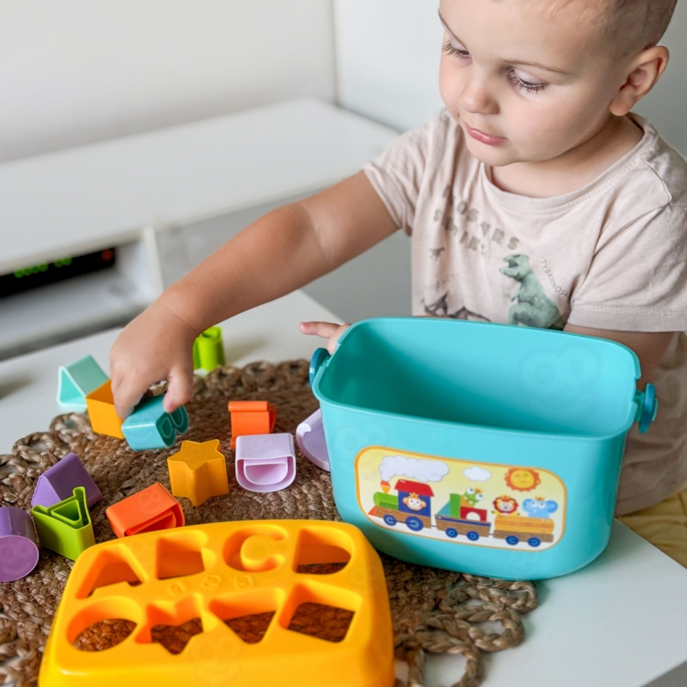 Kibirėlis WOOPIE BABY 2-in-1 su rūšiavimo formelėmis abėcėlė ir figūros-LEKER-e-vaikas