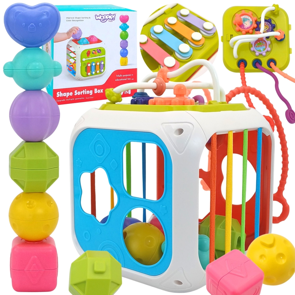 Jutiminis edukacinis žaidimų kubas WOOPIE BABY-LEKER-e-vaikas