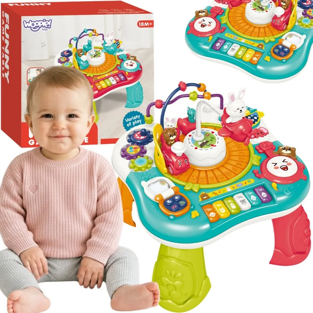 Interaktyvus mokomasis stalas su pianinu su garsais WOOPIE BABY 2-in-1-Žaislai, Kūdikiams, Žaislai mažyliams (iki 4 m.