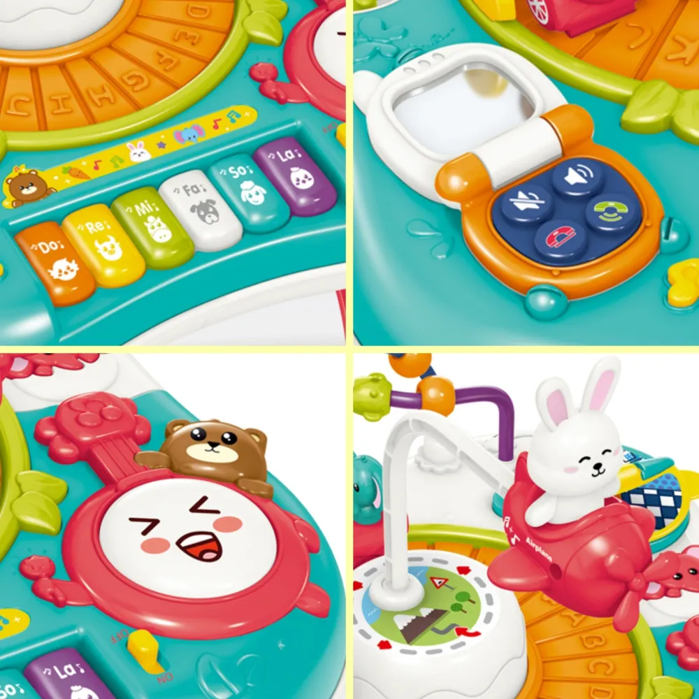 Interaktyvus mokomasis stalas su pianinu su garsais WOOPIE BABY 2-in-1-Žaislai, Kūdikiams, Žaislai mažyliams (iki 4 m.