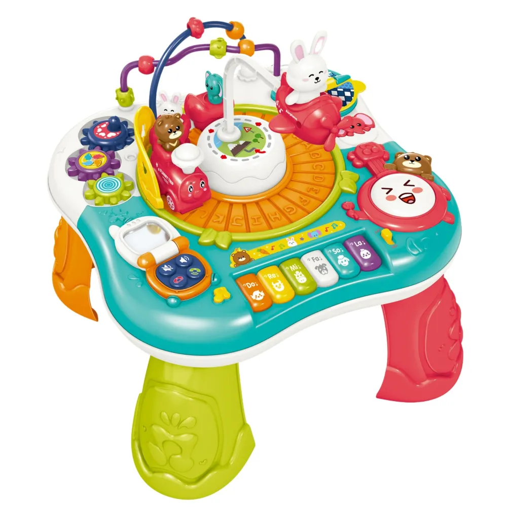 Interaktyvus mokomasis stalas su pianinu su garsais WOOPIE BABY 2-in-1-Žaislai, Kūdikiams, Žaislai mažyliams (iki 4 m.